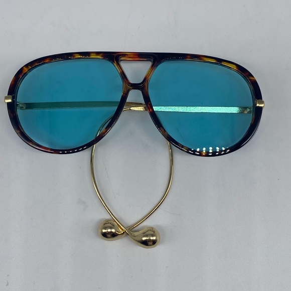 Stylish Blue and Gold Tortoise Shell Sunglasses